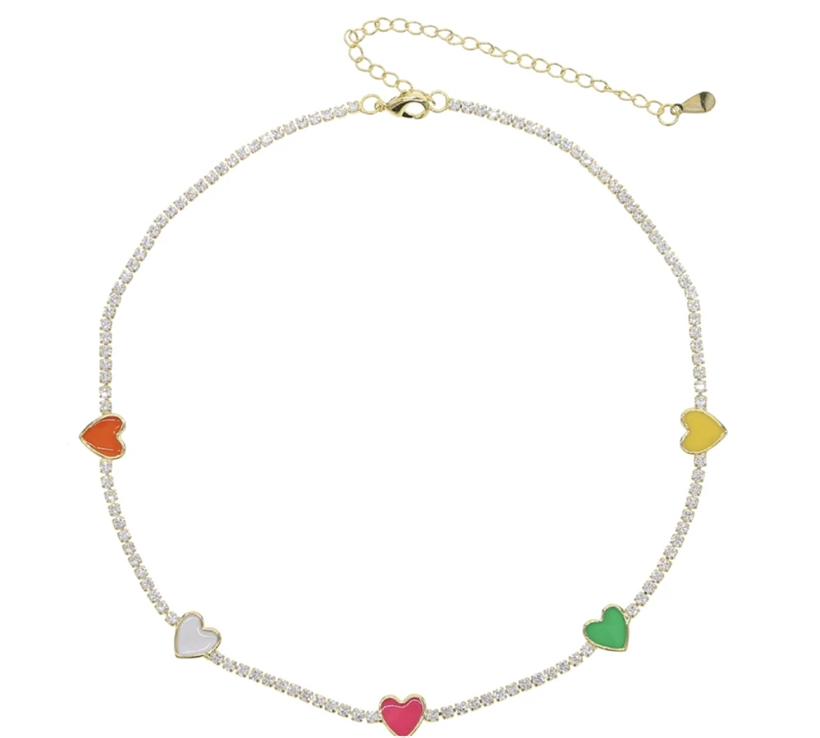 IMG_4028 Colored Hearts Enamel Choker - Image 1