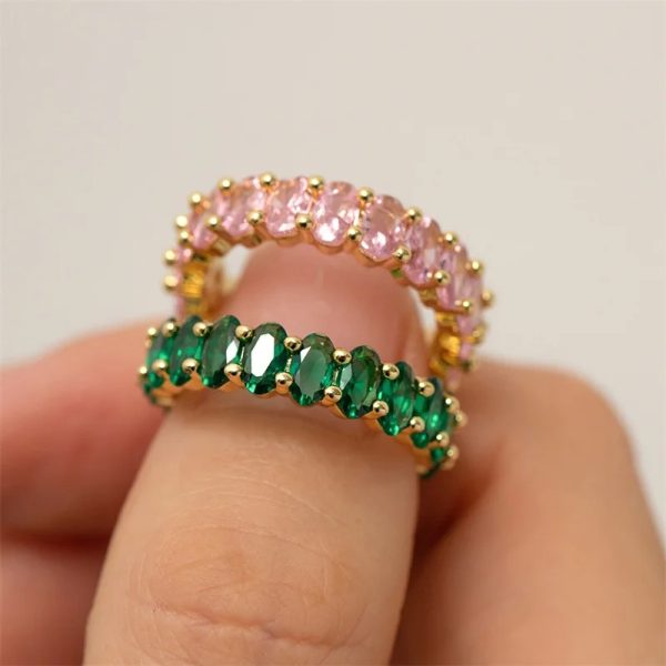 Stones On Rings Oval Stones Ring - TheJewel